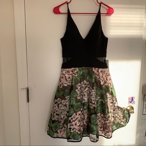 Xscape embroidered Mixed Media Cocktail Dress NWT